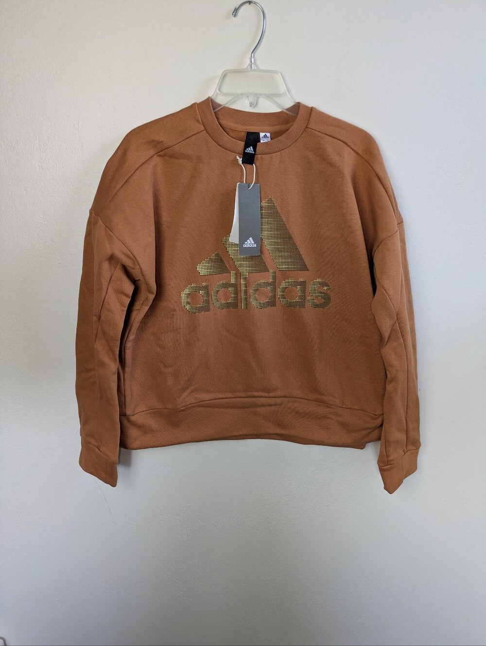 Women's Adidas Sweater Cropped Medium Autumn Orange